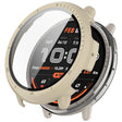 For Amazfit Active 2 A2437 Tempered Film Integrated PC Watch Protective Case(Ivory White) - Watch Cases by PMC TechLife | Online Shopping South Africa | PMC TechLife | Buy Now Pay Later Mobicred