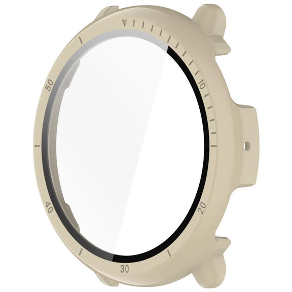 For Amazfit Active 2 A2437 Tempered Film Integrated PC Watch Protective Case(Ivory White)