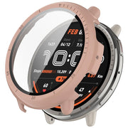 For Amazfit Active 2 A2437 Tempered Film Integrated PC Watch Protective Case(Cherry Pink)
