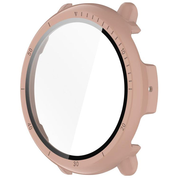 For Amazfit Active 2 A2437 Tempered Film Integrated PC Watch Protective Case(Cherry Pink)