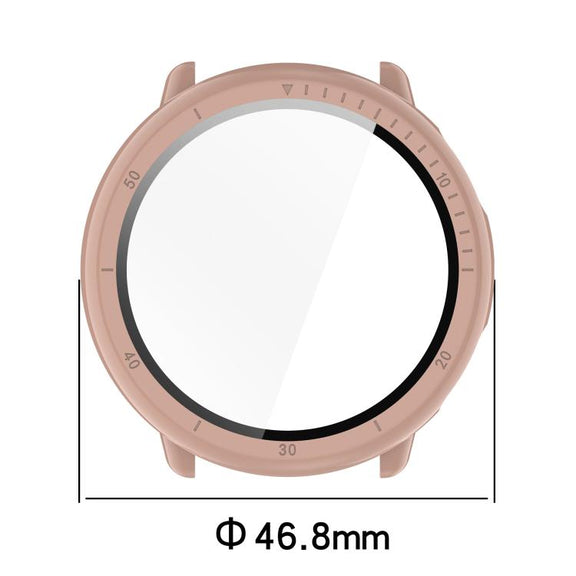 For Amazfit Active 2 A2437 Tempered Film Integrated PC Watch Protective Case(Black)