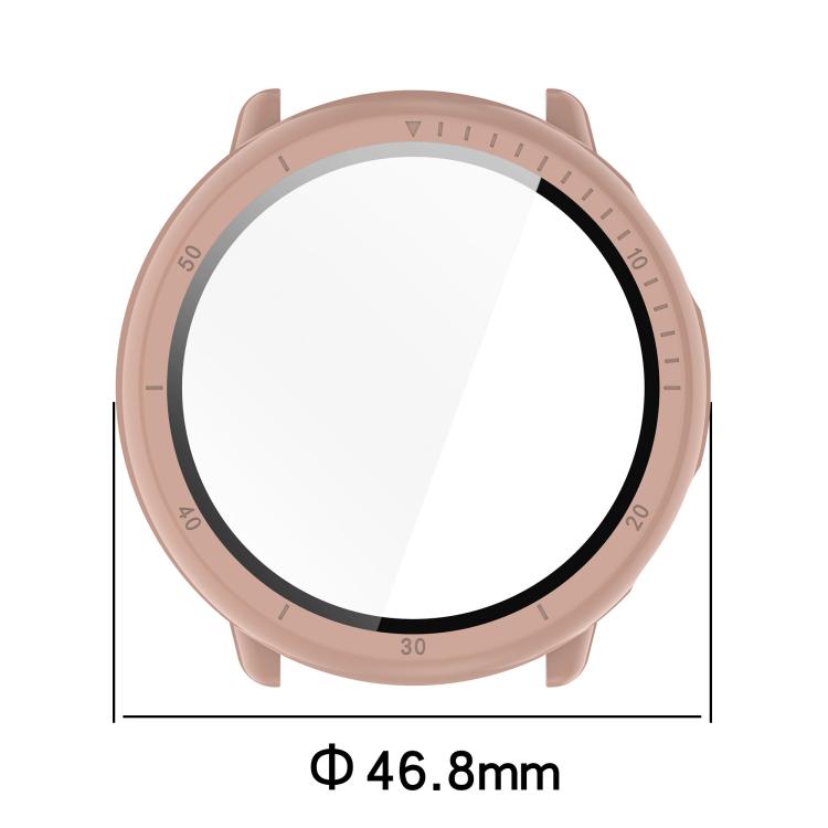 For Amazfit Active 2 A2437 Tempered Film Integrated PC Watch Protective Case(Ivory White)