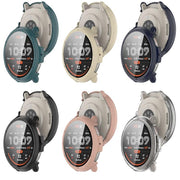 For Amazfit Active 2 A2437 Tempered Film Integrated PC Watch Protective Case(Cherry Pink)