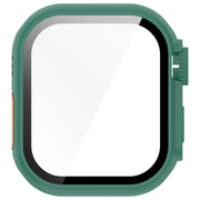 For Apple Watch Series 10 42mm Change to Ultra 49mm Tempered Film Integrated PC Button Watch Case(Green)