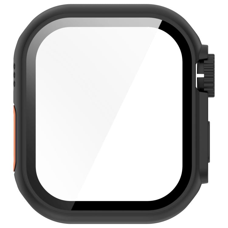 For Apple Watch Series 10 42mm Change to Ultra 49mm Tempered Film Integrated PC Button Watch Case(Black) - Watch Cases by PMC TechLife | Online Shopping South Africa | PMC TechLife | Buy Now Pay Later Mobicred