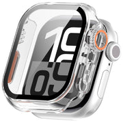 For Apple Watch Series 10 46mm Change to Ultra 49mm Tempered Film Integrated PC Button Watch Case(Transparent Color)