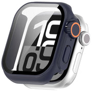 For Apple Watch Series 9/8/7 41mm Change to Ultra 49mm Tempered Film Integrated PC Button Watch Case(Midnight Blue)