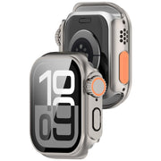 For Apple Watch Series 9/8/7 41mm Change to Ultra 49mm Tempered Film Integrated PC Button Watch Case(Starlight)