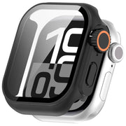 For Apple Watch Series 6/5/4/SE/SE2 40mm Change to Ultra 49mm Tempered Film Integrated PC Button Watch Case(Black)