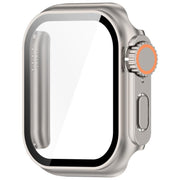 For Apple Watch Series 6/5/4/SE/SE2 40mm Change to Ultra 49mm Tempered Film Integrated PC Button Watch Case(Starlight)