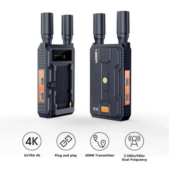 VRRIIS 097 4K HD Video HDMI Wireless Extender Kit Audio Video Wireless Transmitter Receiver, Plug:UK Plug
