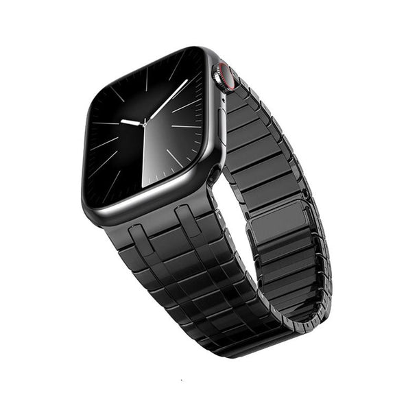 For Apple Watch 46mm / 49mm / 45mm / 44mm One Bead Magnetic Milan Stainless Steel Watch Band(Black)