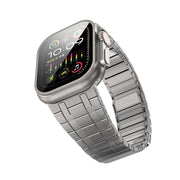 For Apple Watch 46mm / 49mm / 45mm / 44mm One Bead Magnetic Milan Stainless Steel Watch Band(Titanium Color)