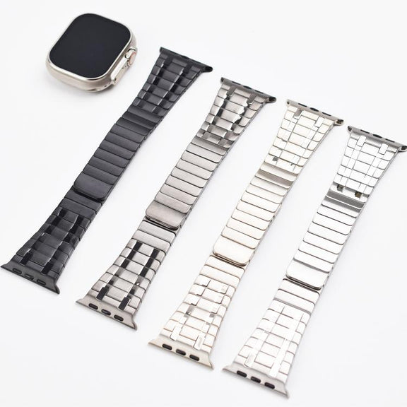 For Apple Watch 46mm / 49mm / 45mm / 44mm One Bead Magnetic Milan Stainless Steel Watch Band(Titanium Gray)