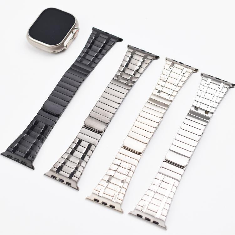 For Apple Watch 46mm / 49mm / 45mm / 44mm One Bead Magnetic Milan Stainless Steel Watch Band(Titanium Gray)