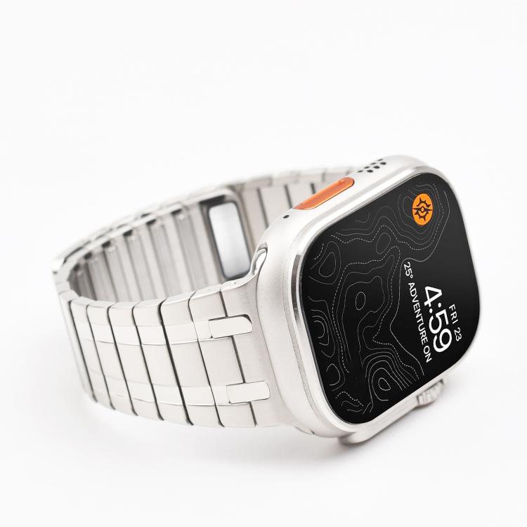 For Apple Watch 46mm / 49mm / 45mm / 44mm One Bead Magnetic Milan Stainless Steel Watch Band(Black)