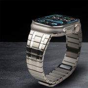 For Apple Watch 46mm / 49mm / 45mm / 44mm One Bead Magnetic Milan Stainless Steel Watch Band(Titanium Color)
