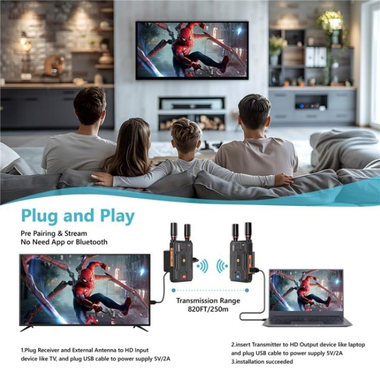 VRRIIS 097PRO Outdoor Live Streaming Audio Video Wireless Transmitter Receiver 4K HD Extender, Plug:AU Plug - Adapter by PMc TechLife | Online Shopping South Africa | PMc TechLife | Buy Now Pay Later Mobicred