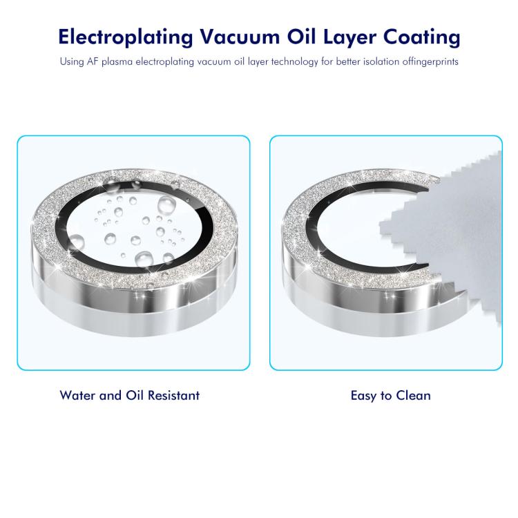 For iPhone 16e ENKAY Hat-Prince Glitter Rear Camera Lens Aluminium Alloy Ring Tempered Glass Film(Pink) - free shipping - PMc TechLife - Order now!