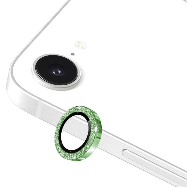 For iPhone 16e ENKAY Hat-Prince Glitter Rear Camera Lens Aluminium Alloy Ring Tempered Glass Film(Deep Green)