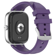 For Redmi Watch 5 / Xiaomi Smart Band 9 Pro Silver Metal Connector Silicone Watch Band(Purple)