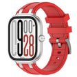 For Redmi Watch 5 / Xiaomi Smart Band 9 Pro Silver Metal Connector Silicone Watch Band(Red) - free shipping - PMC TechLife - Order now!