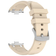 For Redmi Watch 5 / Xiaomi Smart Band 9 Pro Silver Metal Connector Silicone Watch Band(Starlight)
