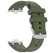 For Redmi Watch 5 / Xiaomi Smart Band 9 Pro Silver Metal Connector Silicone Watch Band(Olive Green)