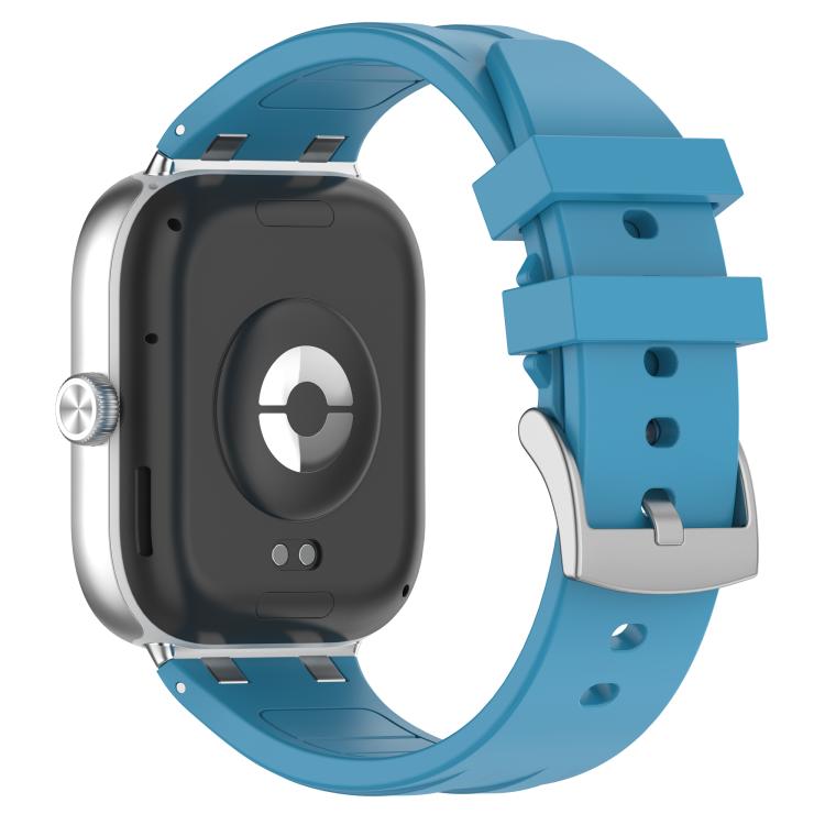 For Redmi Watch 5 / Xiaomi Smart Band 9 Pro Silver Metal Connector Silicone Watch Band(Sea Blue) - free shipping - PMC TechLife - Order now!