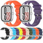 For Redmi Watch 5 / Xiaomi Smart Band 9 Pro Silver Metal Connector Silicone Watch Band(Red)