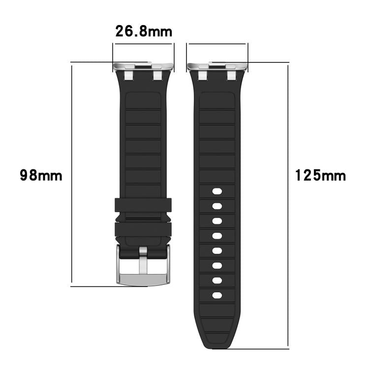 For Redmi Watch 5 / Xiaomi Smart Band 9 Pro Silver Metal Connector Silicone Watch Band(Orange) - free shipping - PMC TechLife - Order now!