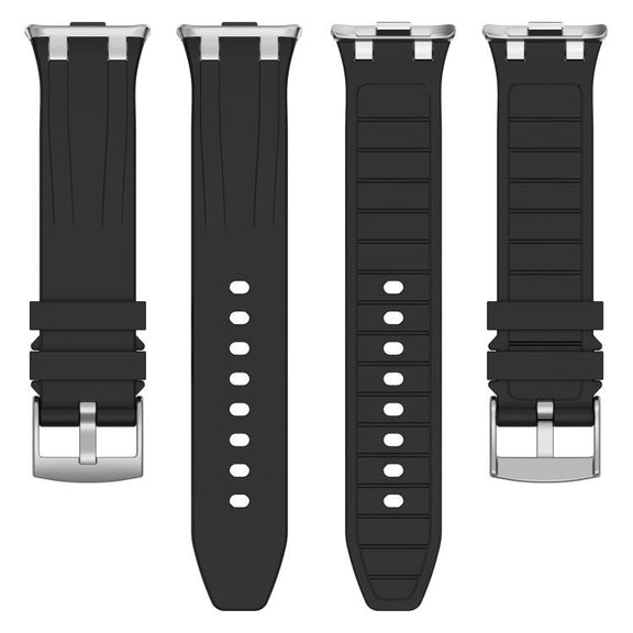 For Redmi Watch 5 / Xiaomi Smart Band 9 Pro Silver Metal Connector Silicone Watch Band(Red)