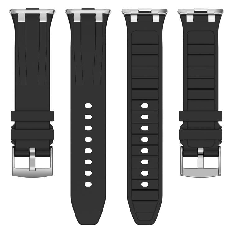 For Redmi Watch 5 / Xiaomi Smart Band 9 Pro Silver Metal Connector Silicone Watch Band(Red)