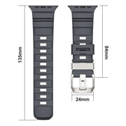 For Apple Watch 46mm / 49mm / 45mm / 44mm Black Buckle Field Path Fluororubber Watch Band(Orange)