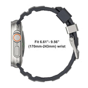 For Apple Watch 46mm / 49mm / 45mm / 44mm Black Buckle Field Path Fluororubber Watch Band(Orange)