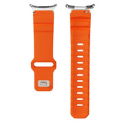 For Samsung Galaxy Watch Ultra 47mm Silver Connector Reverse Buckle Fluororubber Watch Band(Orange)
