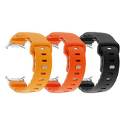 For Samsung Galaxy Watch Ultra 47mm Silver Connector Reverse Buckle Fluororubber Watch Band(Orange)