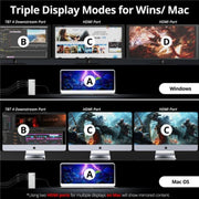 WAVLINK UTD45 96W Charging 8K / 4K Display Thunderbolt 4 Docking Station 13-in-1 Hub(US Plug)