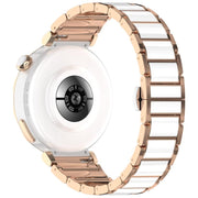 18mm Zinc Alloy Butterfly Buckle Ceramic White Metal Watch Band(Rose Gold+White)