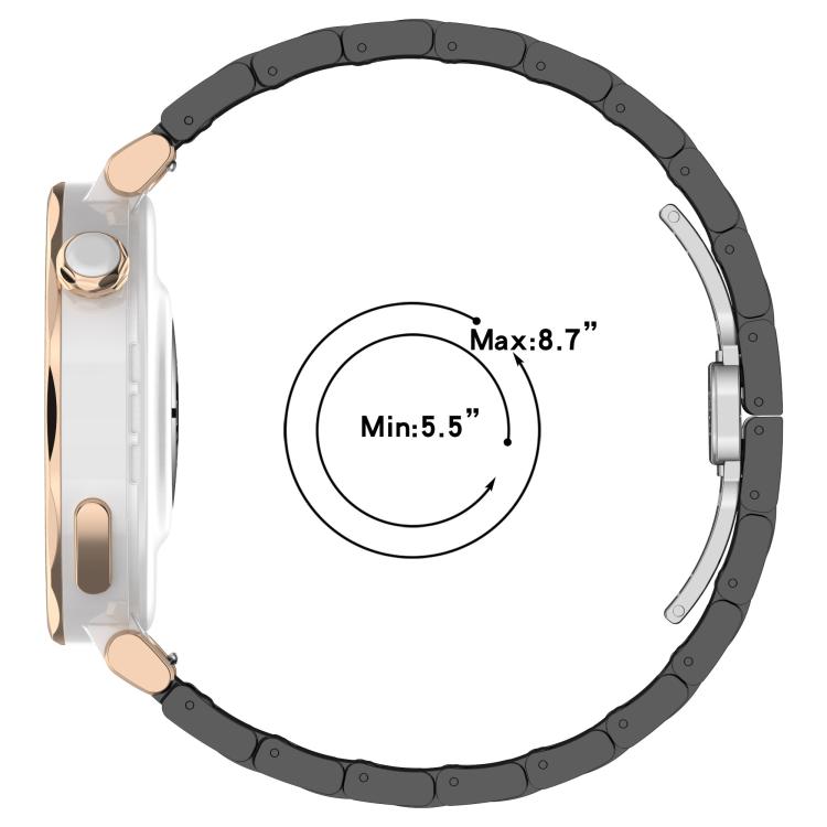 18mm Zinc Alloy Butterfly Buckle Ceramic White Metal Watch Band(Gold+White) - free shipping - PMC TechLife - Order now!