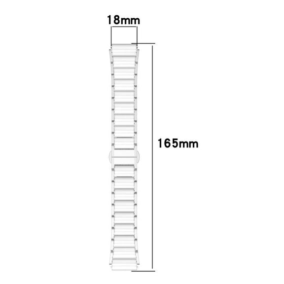 18mm Zinc Alloy Butterfly Buckle Ceramic White Metal Watch Band(Rose Gold+White)