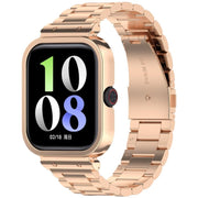 For vivo Watch GT Watch Frame Integrated Three Beads Stainless Steel Watch Band(Rose Gold)