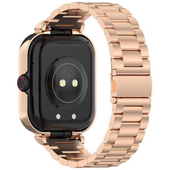 For vivo Watch GT Watch Frame Integrated Three Beads Stainless Steel Watch Band(Rose Gold)