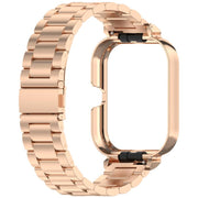 For vivo Watch GT Watch Frame Integrated Three Beads Stainless Steel Watch Band(Rose Gold)