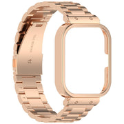 For vivo Watch GT Watch Frame Integrated Three Beads Stainless Steel Watch Band(Rose Gold)