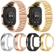 For vivo Watch GT Watch Frame Integrated Three Beads Stainless Steel Watch Band(Gold)