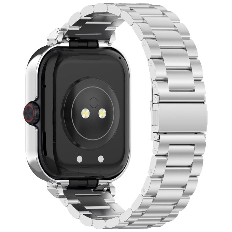For vivo iQOO Watch GT Watch Frame Integrated Three Beads Stainless Steel Watch Band(Silver)