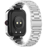 For vivo iQOO Watch GT Watch Frame Integrated Three Beads Stainless Steel Watch Band(Silver)