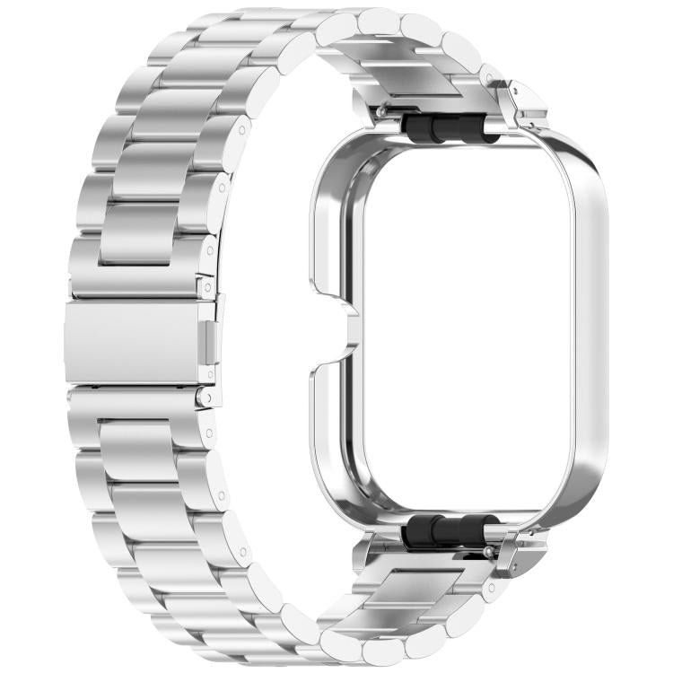 For vivo iQOO Watch GT Watch Frame Integrated Three Beads Stainless Steel Watch Band(Silver)