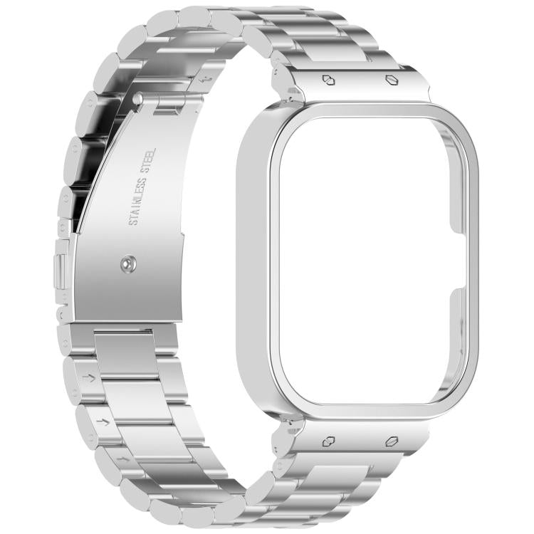 For vivo iQOO Watch GT Watch Frame Integrated Three Beads Stainless Steel Watch Band(Silver)
